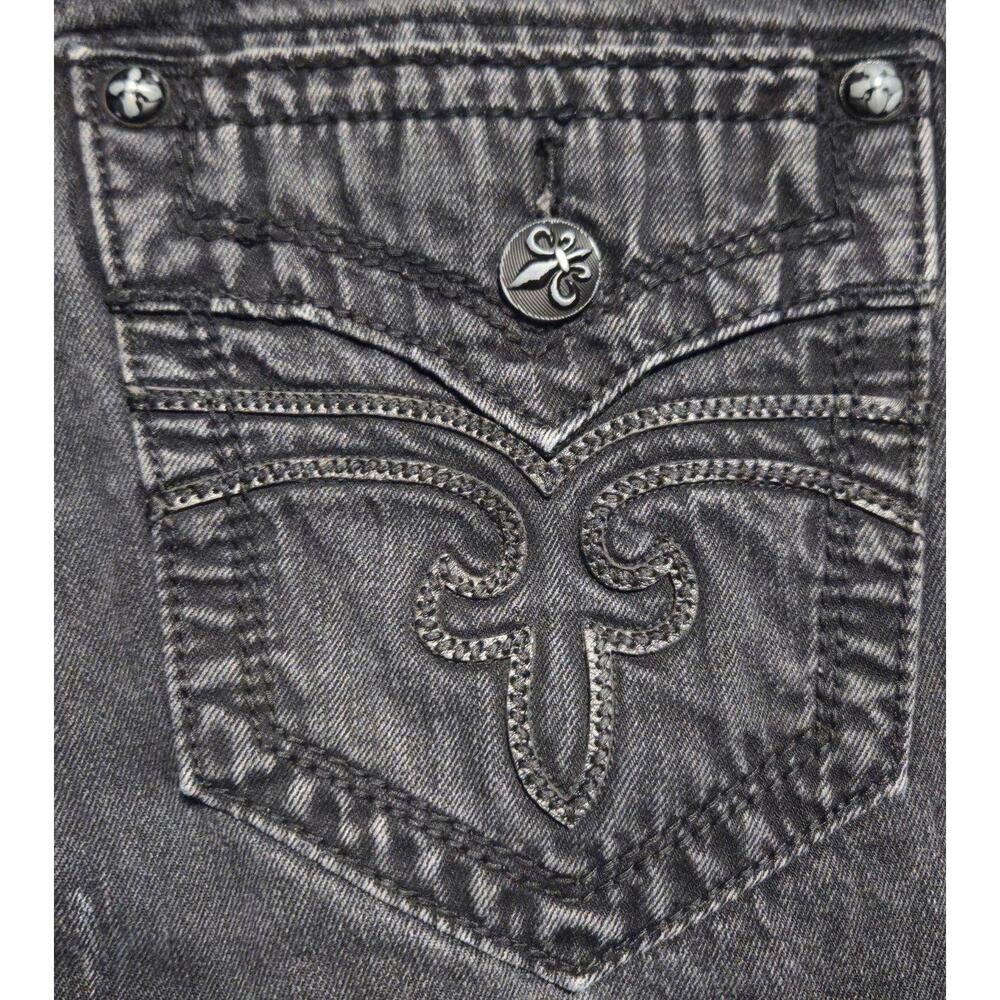 Men's Black Straight Rock Revival Jeans "Jack" Tag Size: 33 Inseam: 32"